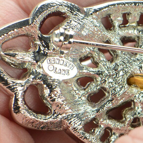 Vintage Kenneth Jay Lane KJL Art Deco Crystal Pin Brooch - Picture 4 of 4